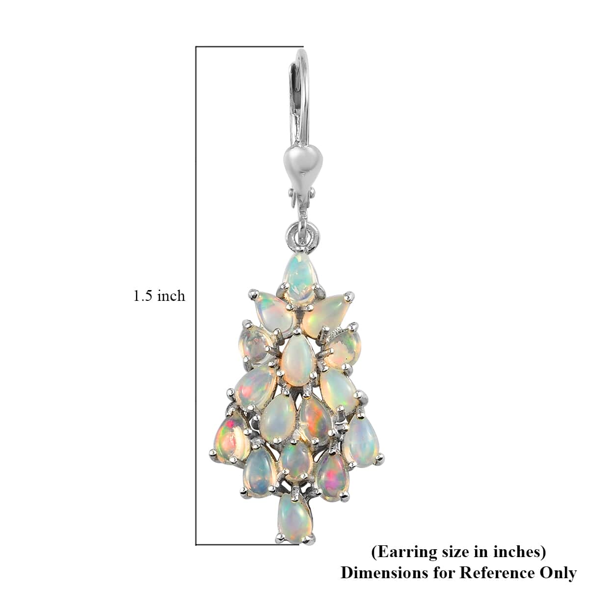 Ethiopian Welo Opal Cluster Earrings in Platinum Over Sterling Silver 4.50 ctw image number 4