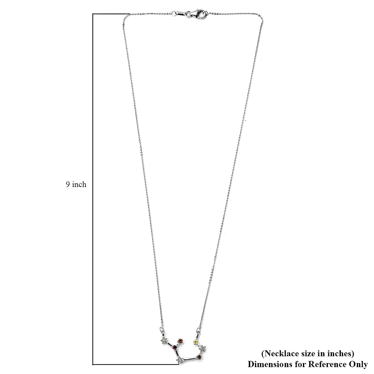 Multi Gemstone Scorpio Constellation Stars Necklace 20 Inches in Platinum Over Sterling Silver 0.40 ctw image number 5