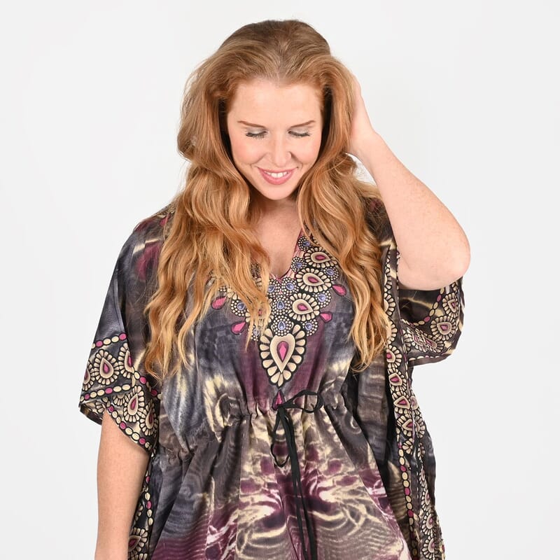 V-Neck Knee-Length Kaftan