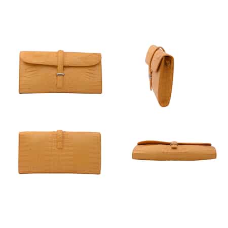 River Brand Closeout, Organic Caiman Crocodile Banana Shoulder Bag for Women | Designer Leather Shoulder Bags | Leather Handbags | Leather Purse image number 1