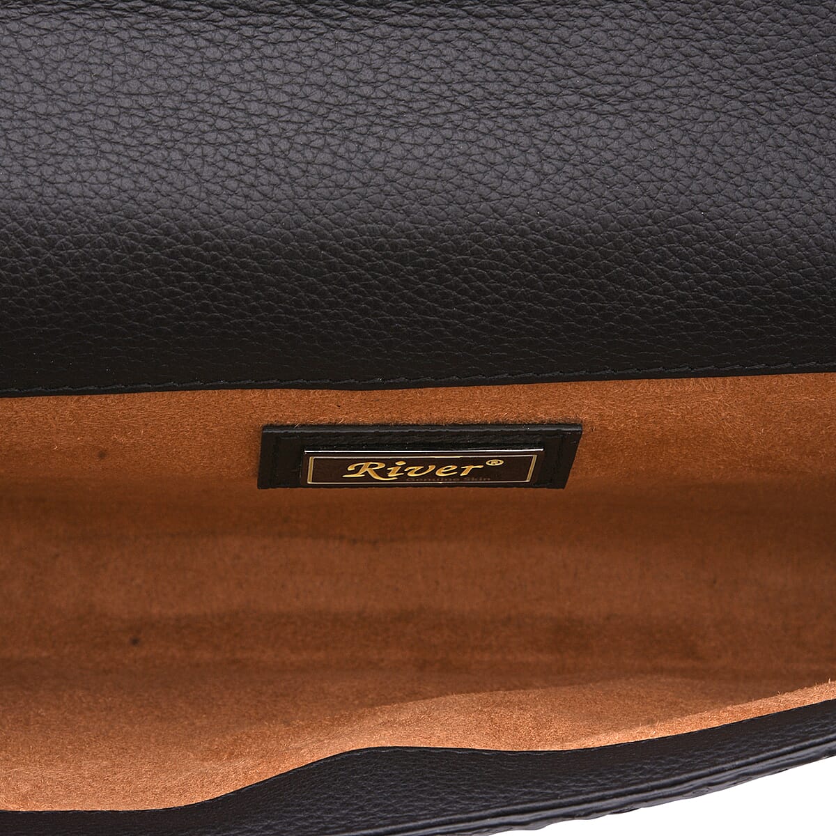 River Brand Closeout, Organic Caiman Crocodile Black Shoulder Bag for Women | Designer Leather Shoulder Bags | Leather Handbags | Leather Purse image number 2