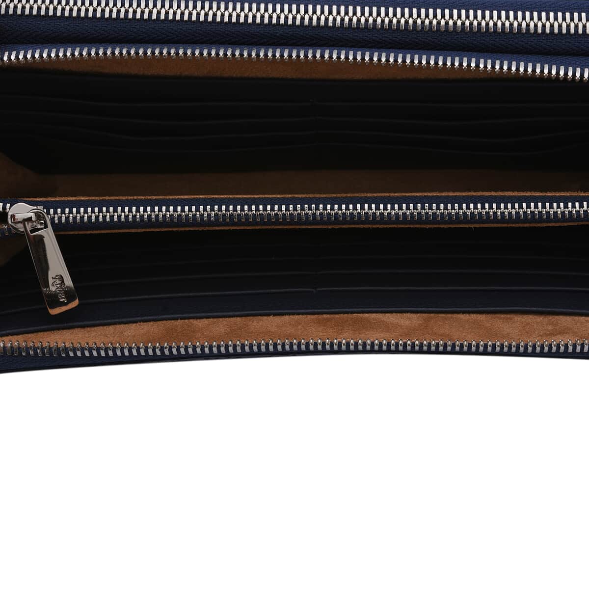 RIVER Brand Closeout, Organic Caiman Crocodile Navy Blue Shoulder Bag image number 3