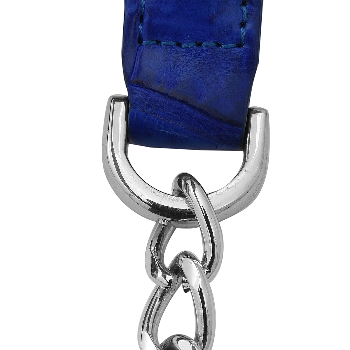 RIVER Brand Closeout, Organic Caiman Crocodile Royal Blue Shoulder Bag for Women , Designer Leather Shoulder Bags , Leather Handbags , Leather Purse image number 6