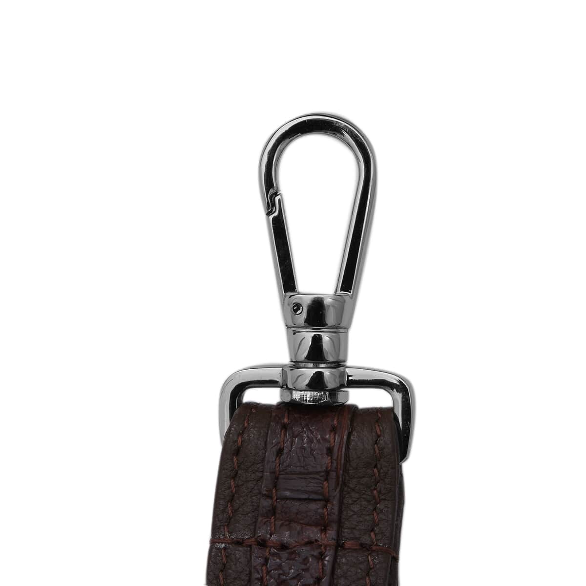 RIVER Brand Closeout, Organic Caiman Crocodile Kango Brown Shoulder Bag image number 4