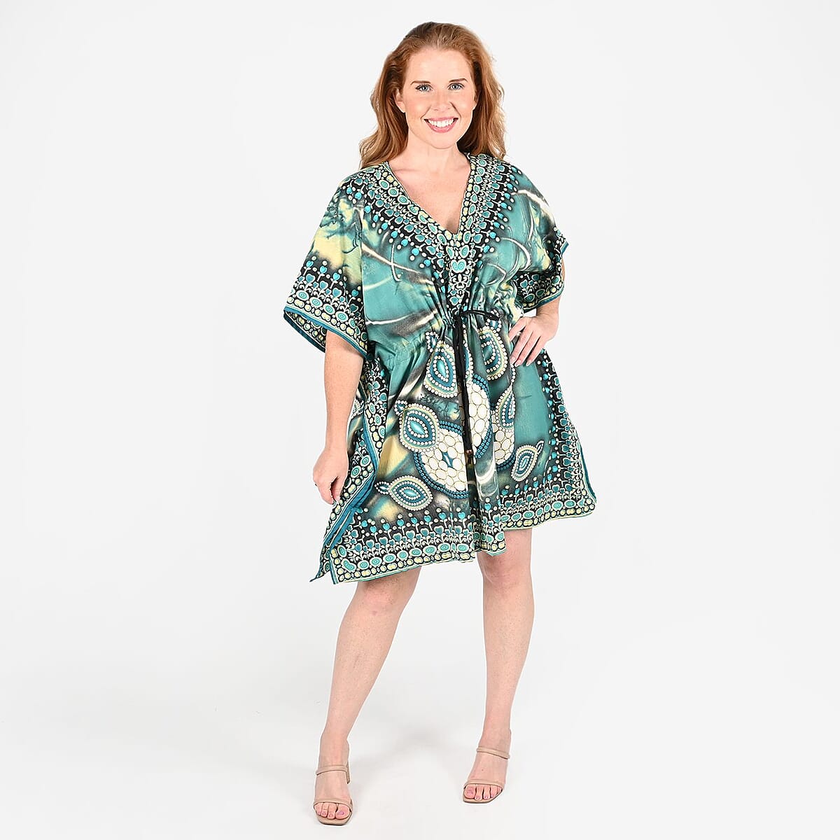 Pearl Print Knee Length Kaftan | Short Kaftans for Women