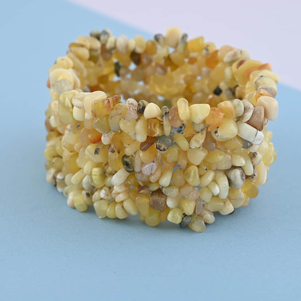 Yellow Opal Beaded Stretch Bracelet 275.00 ctw image number 1