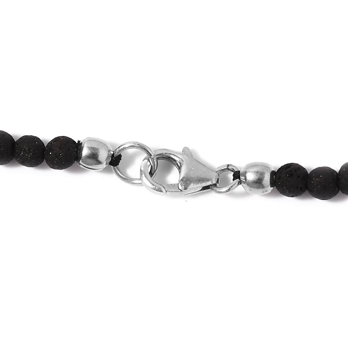 California Black Jade, Hematite, Lava Beaded Necklace 20 Inches in Platinum Over Sterling Silver 112.50 ctw image number 4