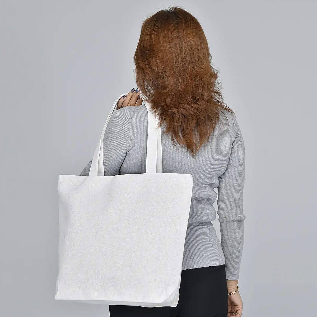 Beige Rose Jacquard Pattern Tote Bag | Women's Jute Tote Bag | Women's Work Tote Hand Bag | Ladies Purse image number 2