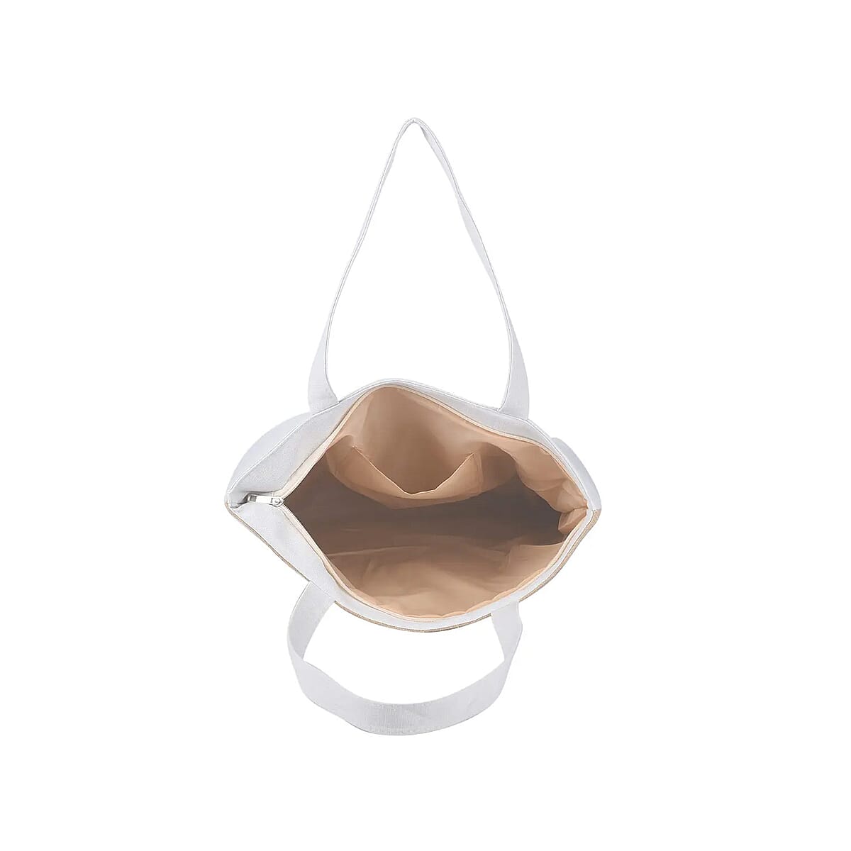 Beige Rose Jacquard Pattern Tote Bag | Women's Jute Tote Bag | Women's Work Tote Hand Bag | Ladies Purse image number 6