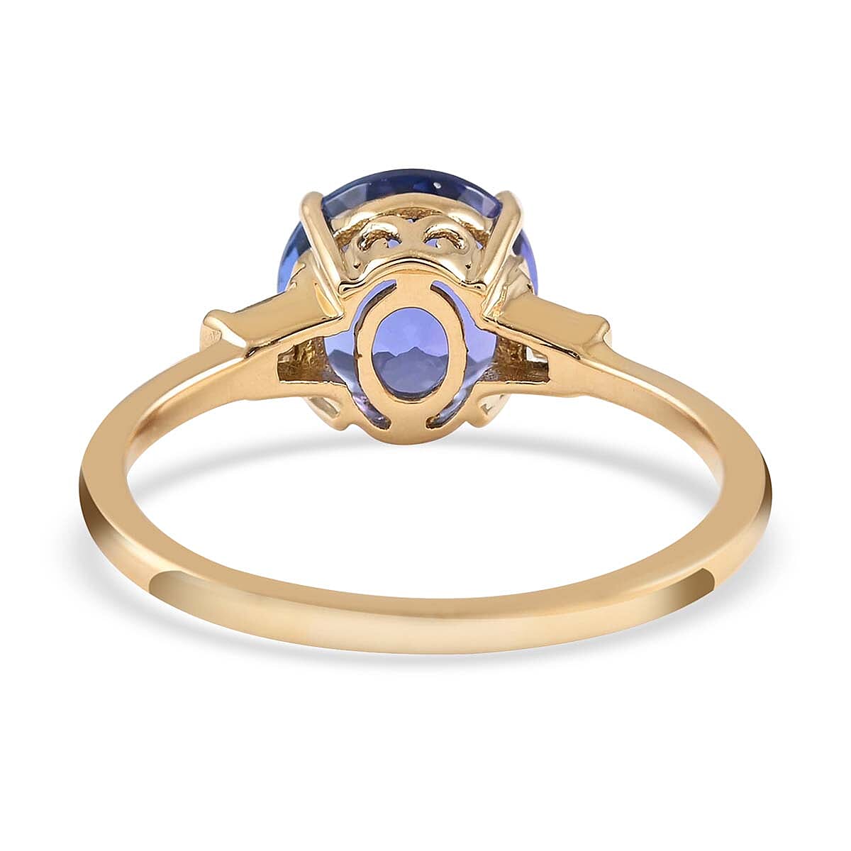14K Yellow Gold Tanzanite and G-H I3 Diamond Ring (Size 10.0) 2.40 ctw