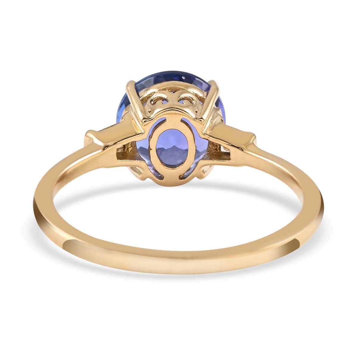 14K Yellow Gold Tanzanite and G-H I3 Diamond Ring (Size 7.0) 2.40 ctw image number 4