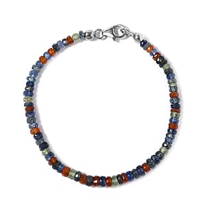 Himalayan Kyanite Beaded Bracelet in Platinum Over Sterling Silver (7.25 In) 27.00 ctw