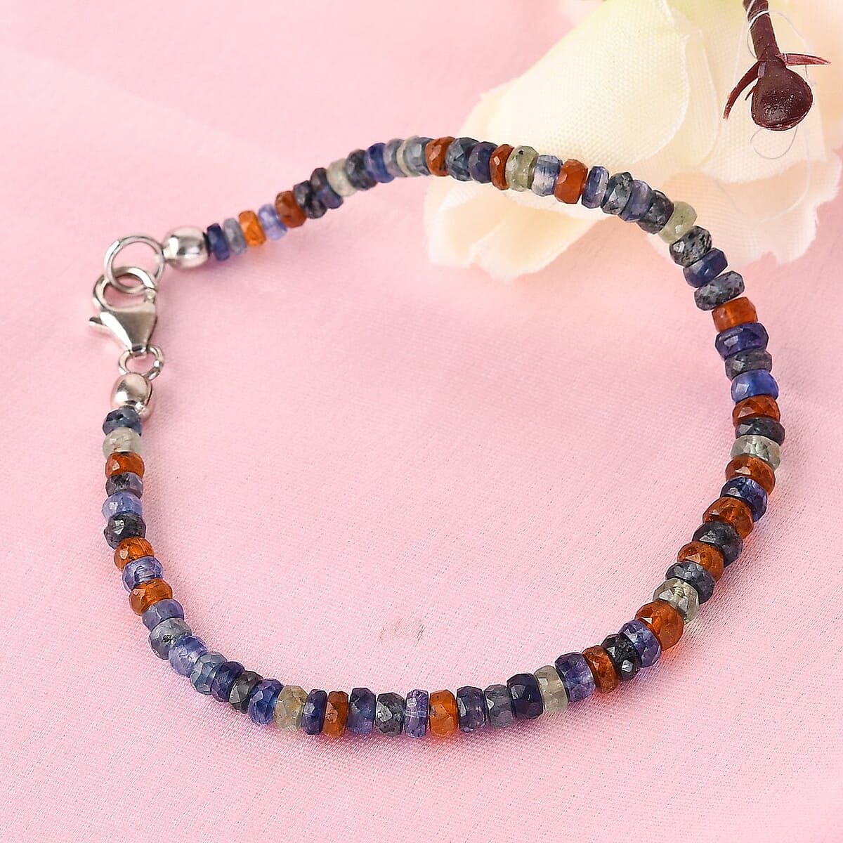 Himalayan Kyanite Beaded Bracelet in Platinum Over Sterling Silver (7.25 In) 27.00 ctw image number 1