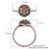 Natural Champagne Diamond Cluster Ring in Rhodium & Vermeil Rose Gold Over Sterling Silver (Size 10.0) 0.50 ctw image number 5