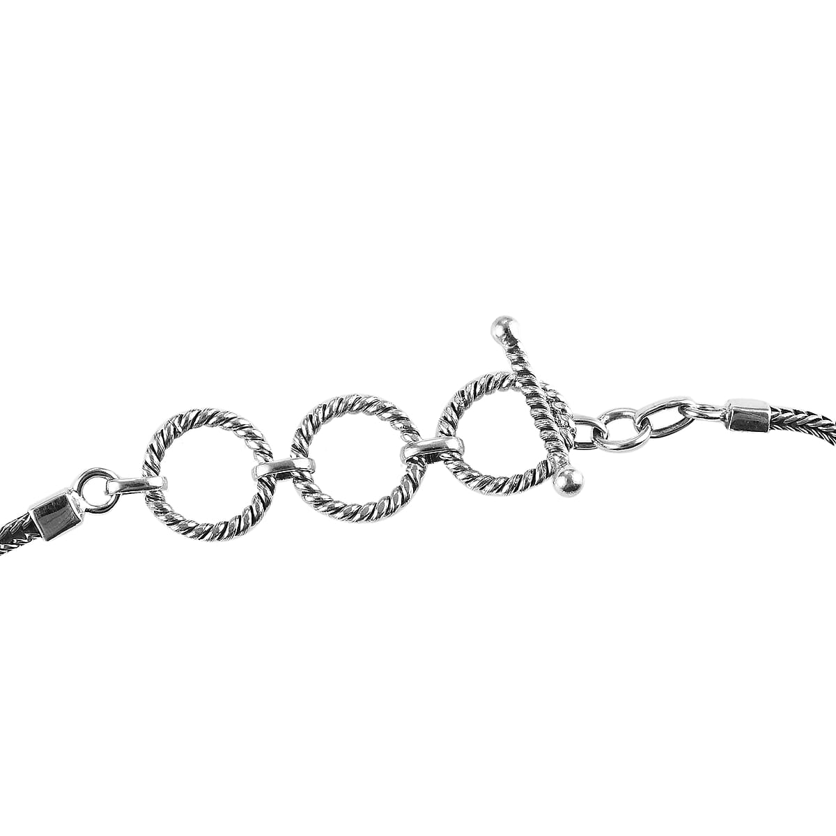 Artisan Crafted Tanzanite Carved and Polki Diamond Bracelet in Sterling Silver (7.25 In) 12.40 ctw image number 3