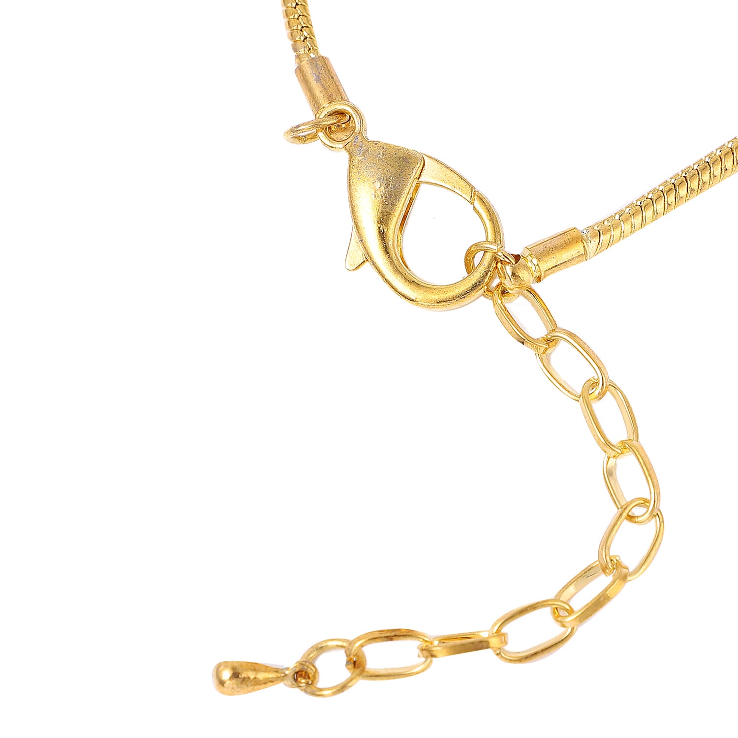 Strada Blue and White Crystal Japanese Movement Charm Bracelet Watch in Goldtone (up to 10.5 inches)