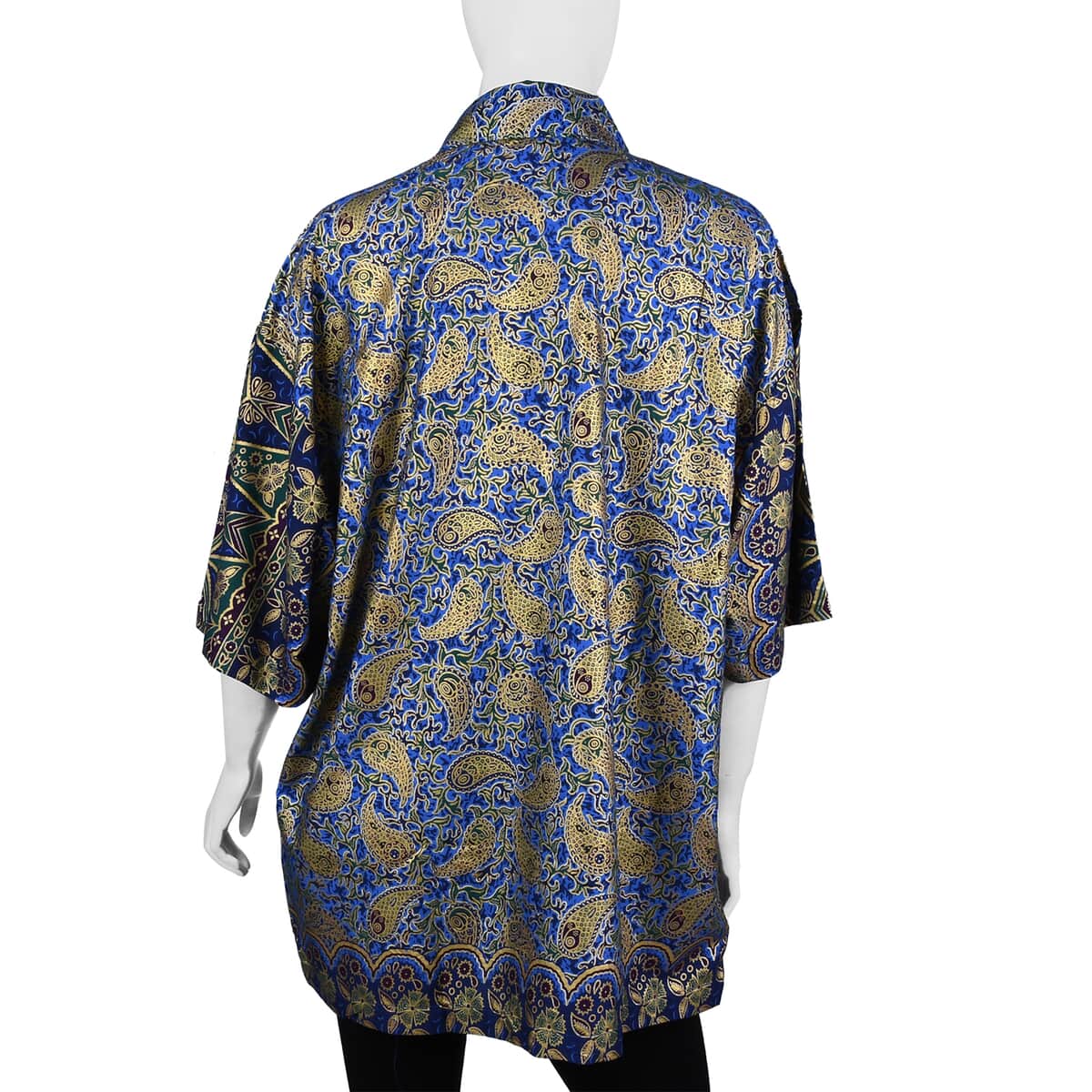 Jovie Purple Paisley Motif Printed Batik Shirt - S/M image number 1