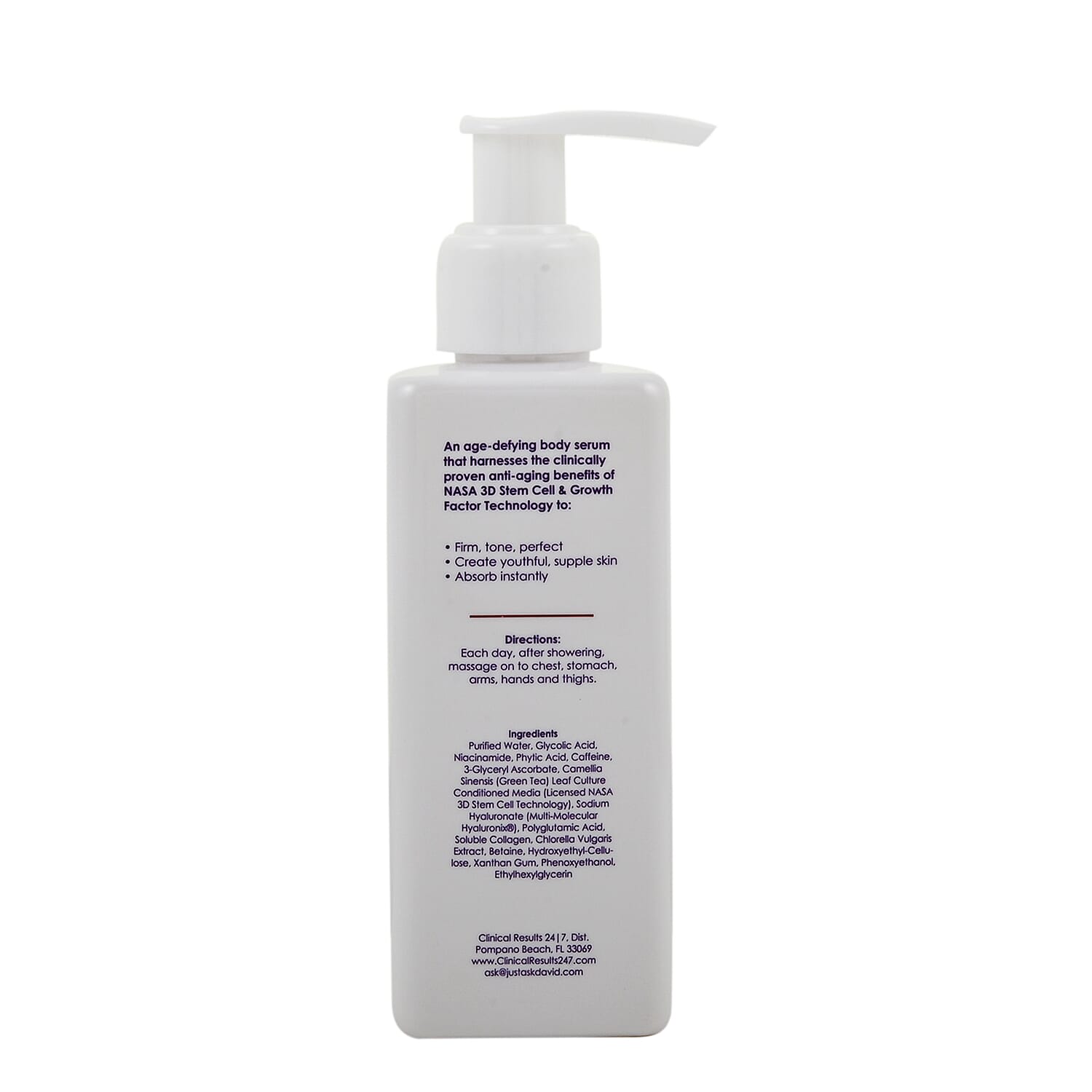 Clinical Results NASA 3D Crepe Intensive Body Serum 6 oz (Made In USA)