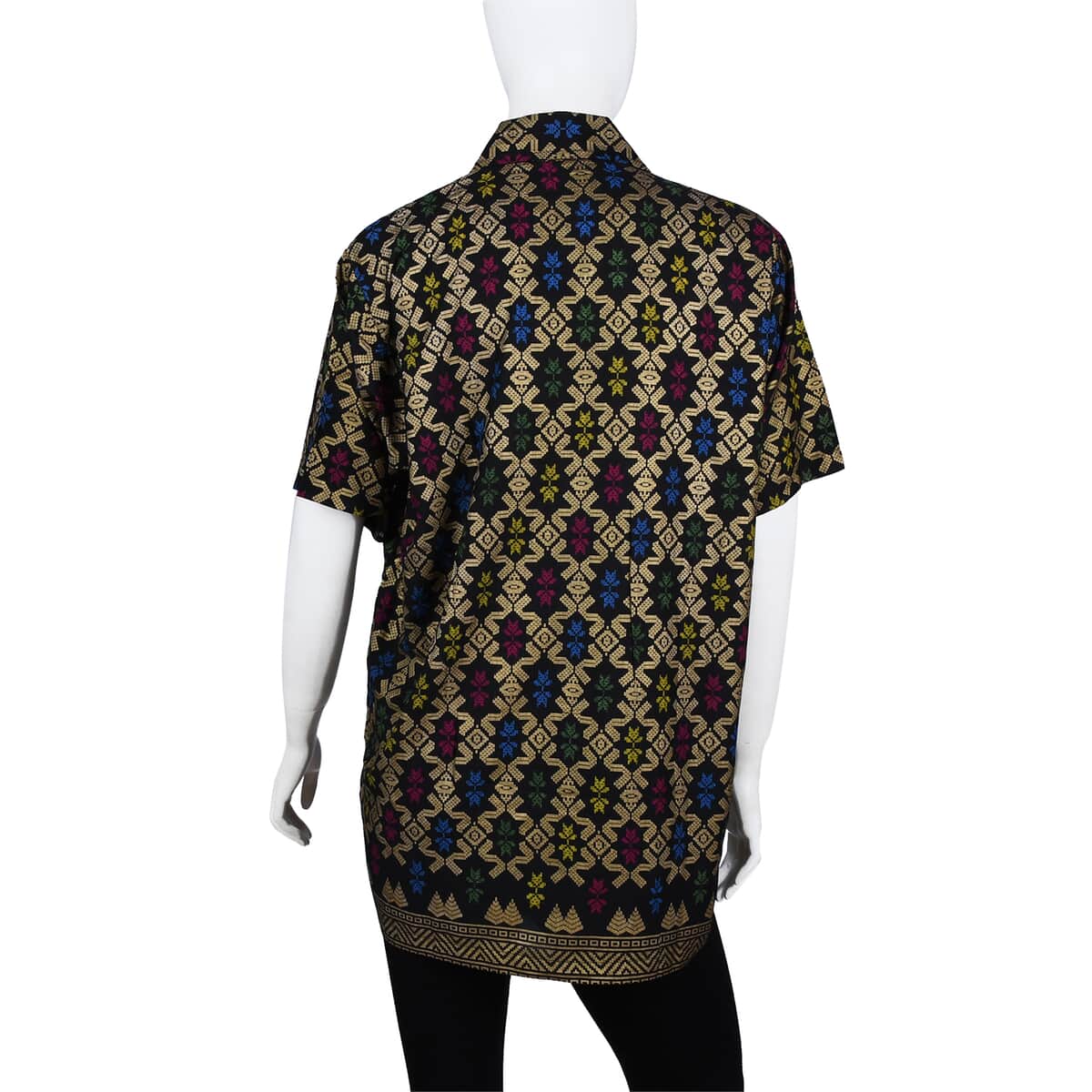 Jovie Multicolor Balinese Motif Printed Batik Shirt - L image number 1