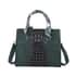 Green Croco Embossed Genuine Leather Tote Bag with Handle Drop and Shoulder Strap image number 0