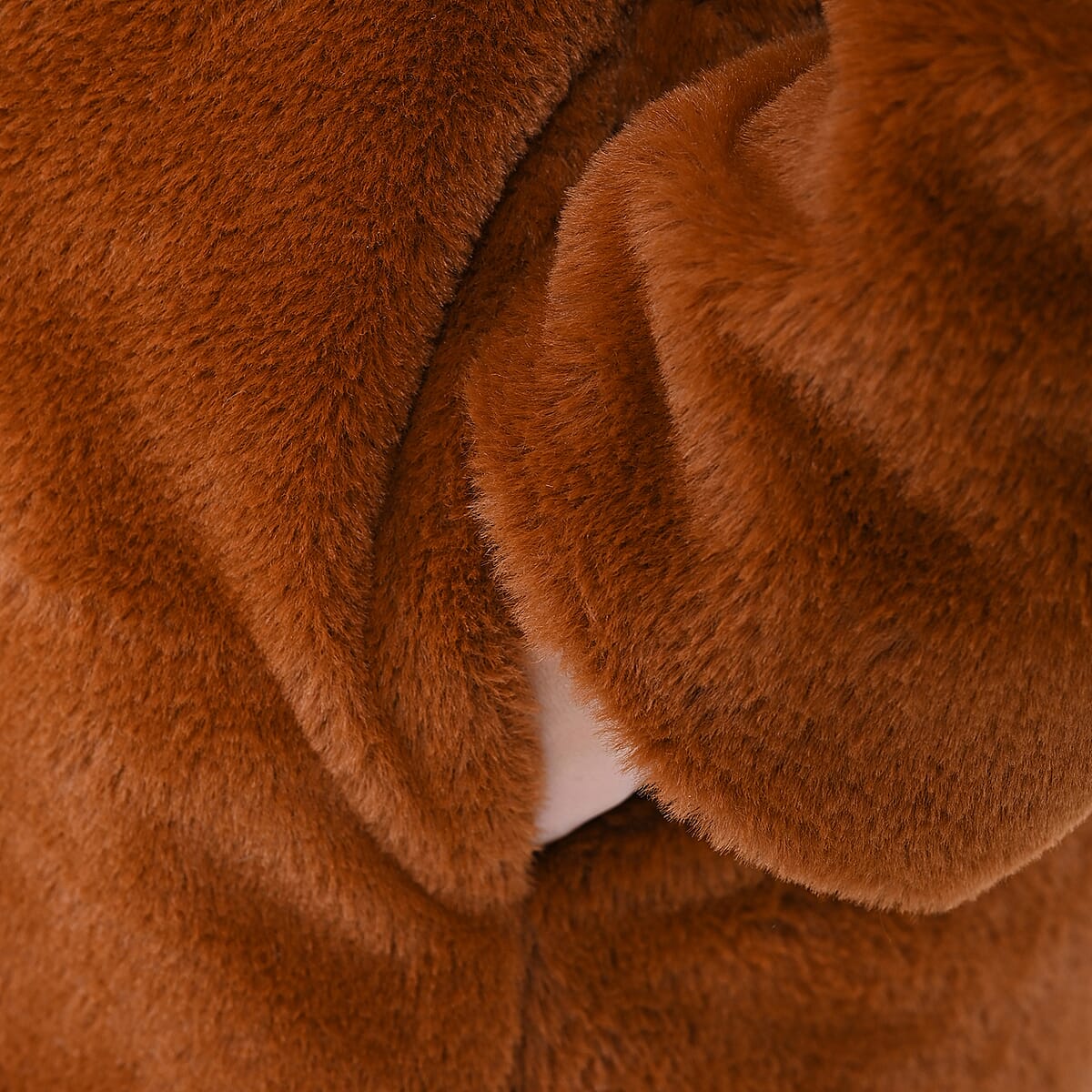 Passage Solid Tan Faux Fur Oversized Coat For women - L image number 5