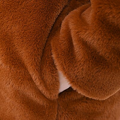 Passage Solid Tan Faux Fur Oversized Coat For women - L
