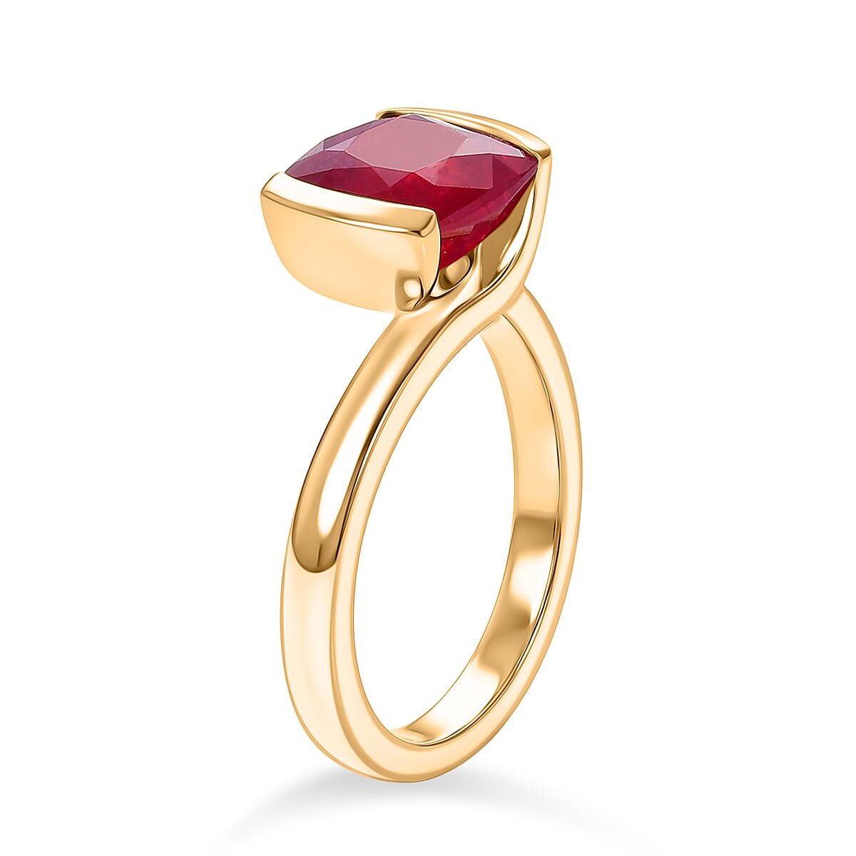 Niassa Ruby (FF) 2.25 ctw Fancy Ring in 14K YG Over Sterling Silver (Size 5.5)