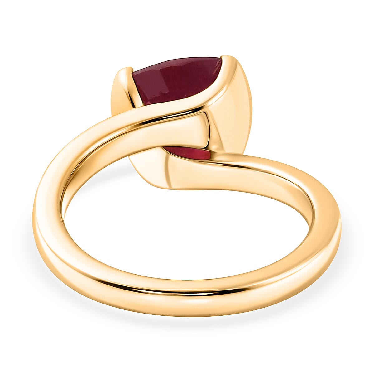 Niassa Ruby (FF) 2.25 ctw Fancy Ring in 14K YG Over Sterling Silver (Size 5.5)