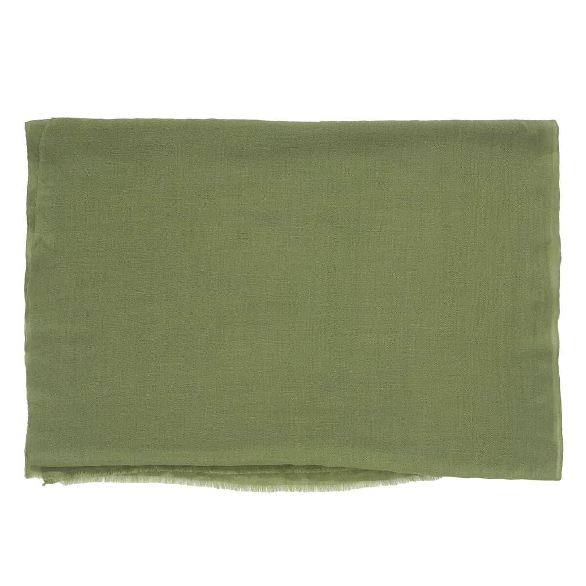 100% Pashmina Cashmere Wool Designer LA MAREY Olive Green Scarf - (One Size Fits Most) image number 4