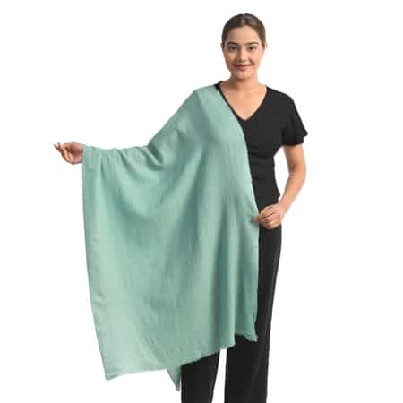 100% Pashmina Cashmere Designer LA MAREY Mint Green Scarf - (One Size Fits Most) image number 0