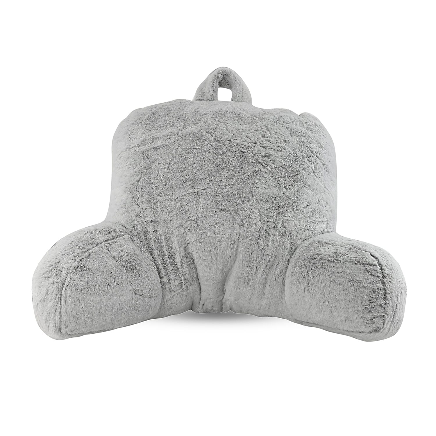 MASON STUDIO Grey Faux Fur Bedrest Pillow