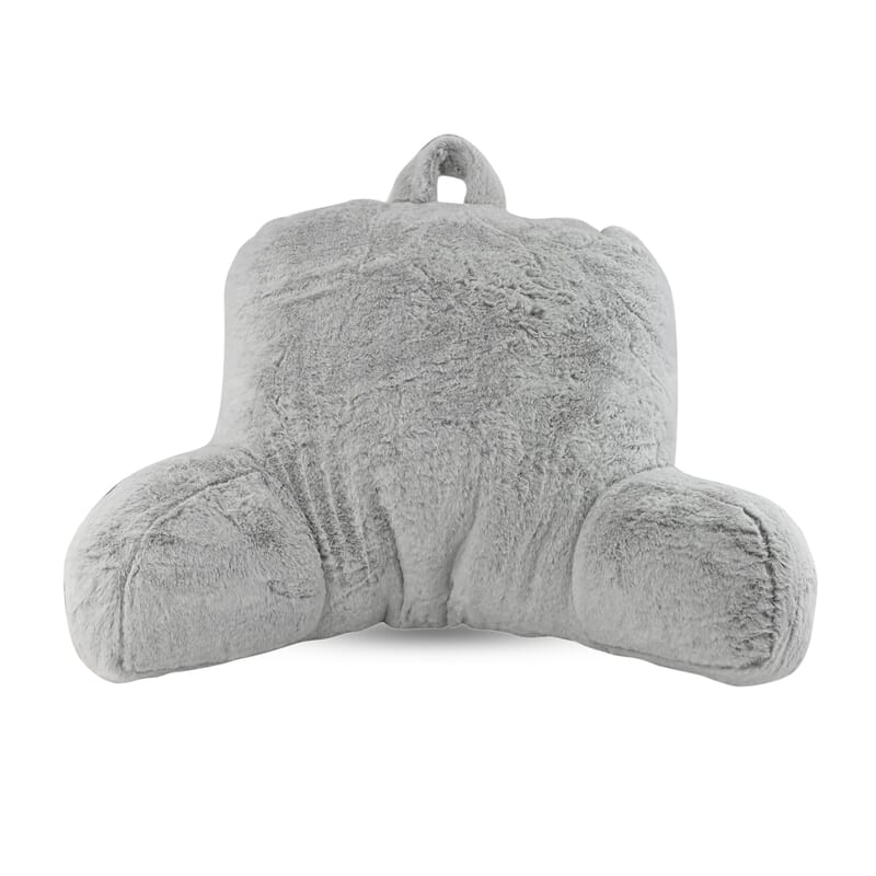 MASON STUDIO Grey Faux Fur Bedrest Pillow