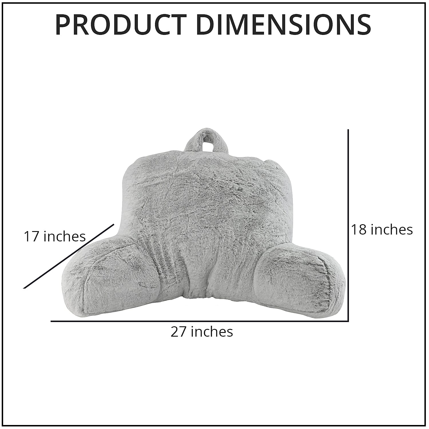 MASON STUDIO Grey Faux Fur Bedrest Pillow