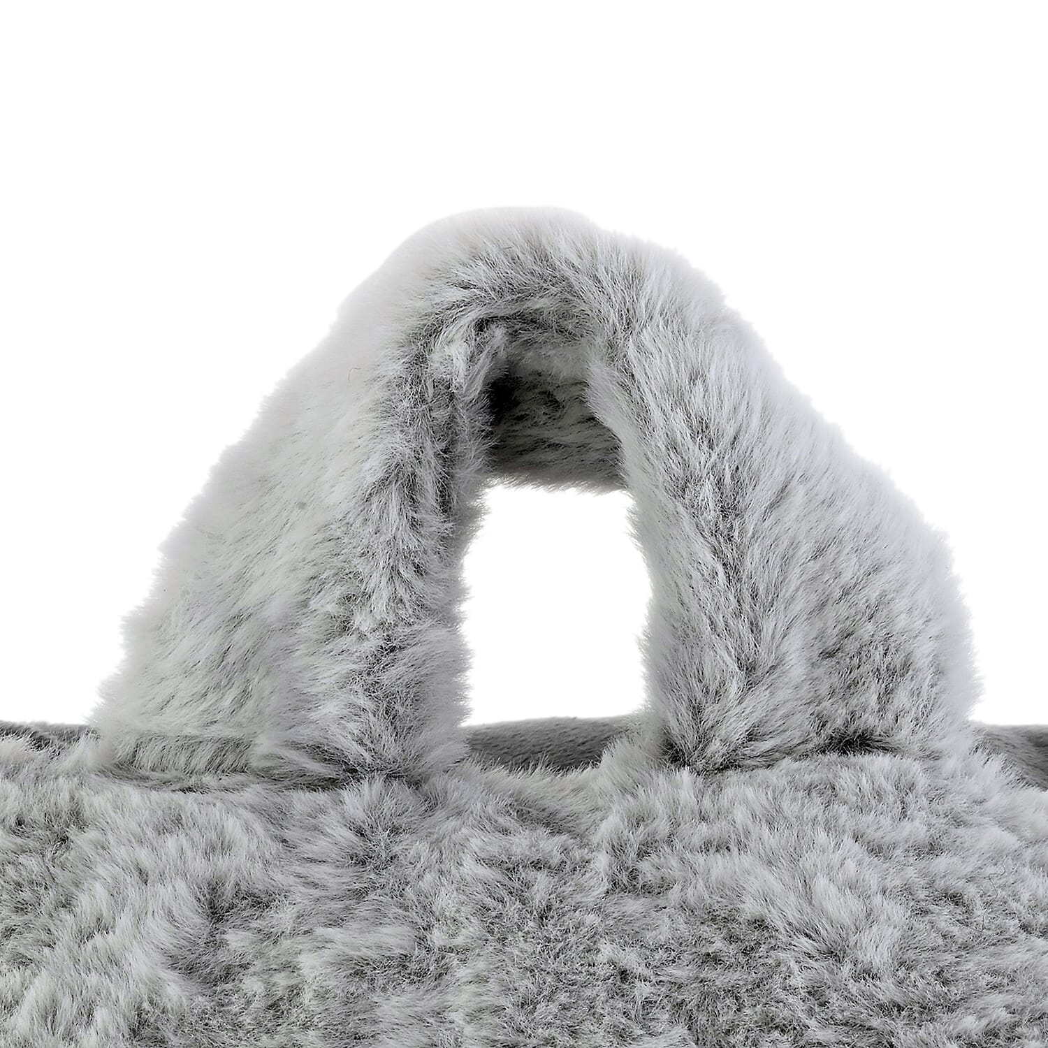 MASON STUDIO Grey Faux Fur Bedrest Pillow