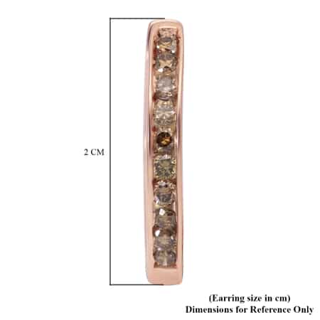 SGL Certified 10K Rose Gold Natural Champagne Diamond Inside Out Hoop Earrings 2.55 Grams 1.00 ctw image number 4