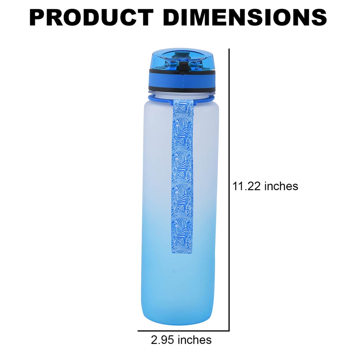 Blue Gradient Sport Water Bottle with Strap (1000 ml) image number 3