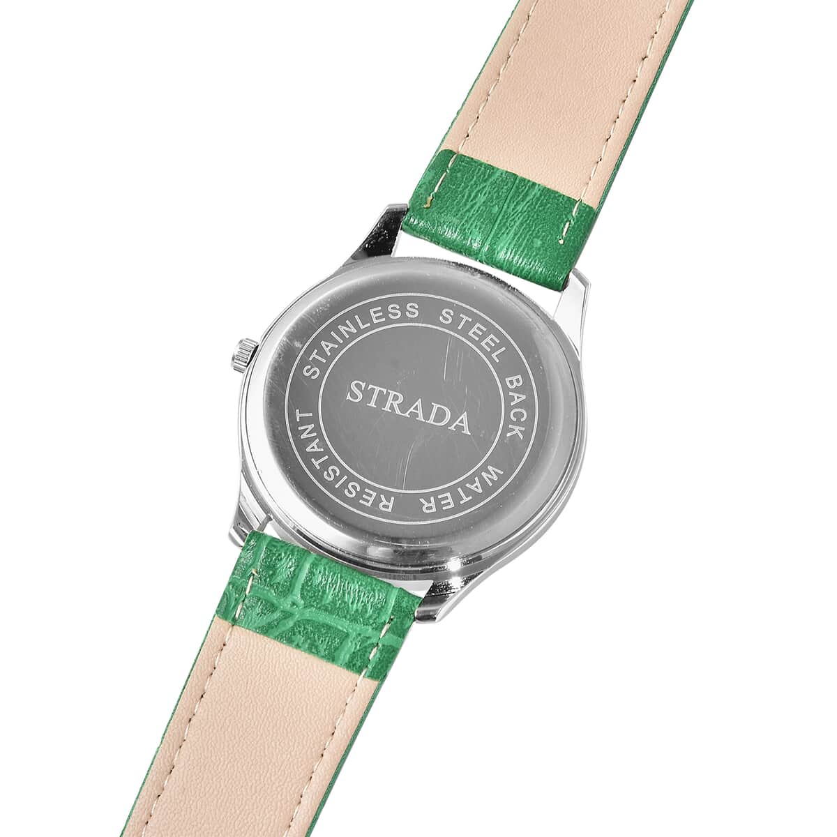 STRADA 10th ANNIVERSARY SPECIAL Black Austrian Crystal Japanese Movement Watch with Black Faux Leather Band image number 5