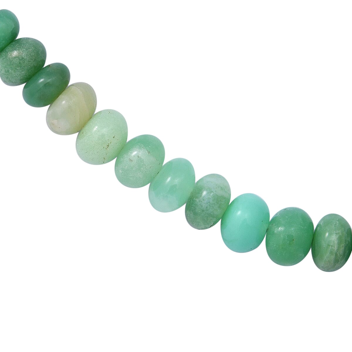Chrysoprase 4-6mm Beaded Necklace 18 Inches in Sterling Silver 100.00 ctw image number 2