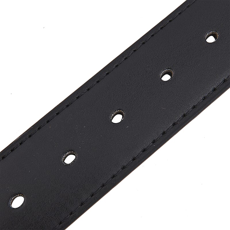 2-in-1 Black Wallet Faux Leather Belt with Hidden Zipper Pocket - L
