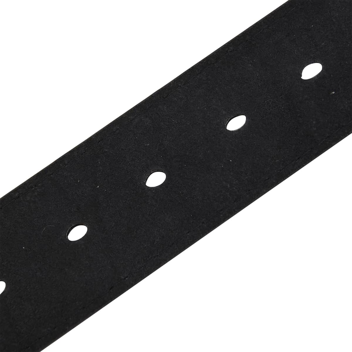 2-in-1 Black Wallet Faux Leather Belt with Hidden Zipper Pocket - L image number 2
