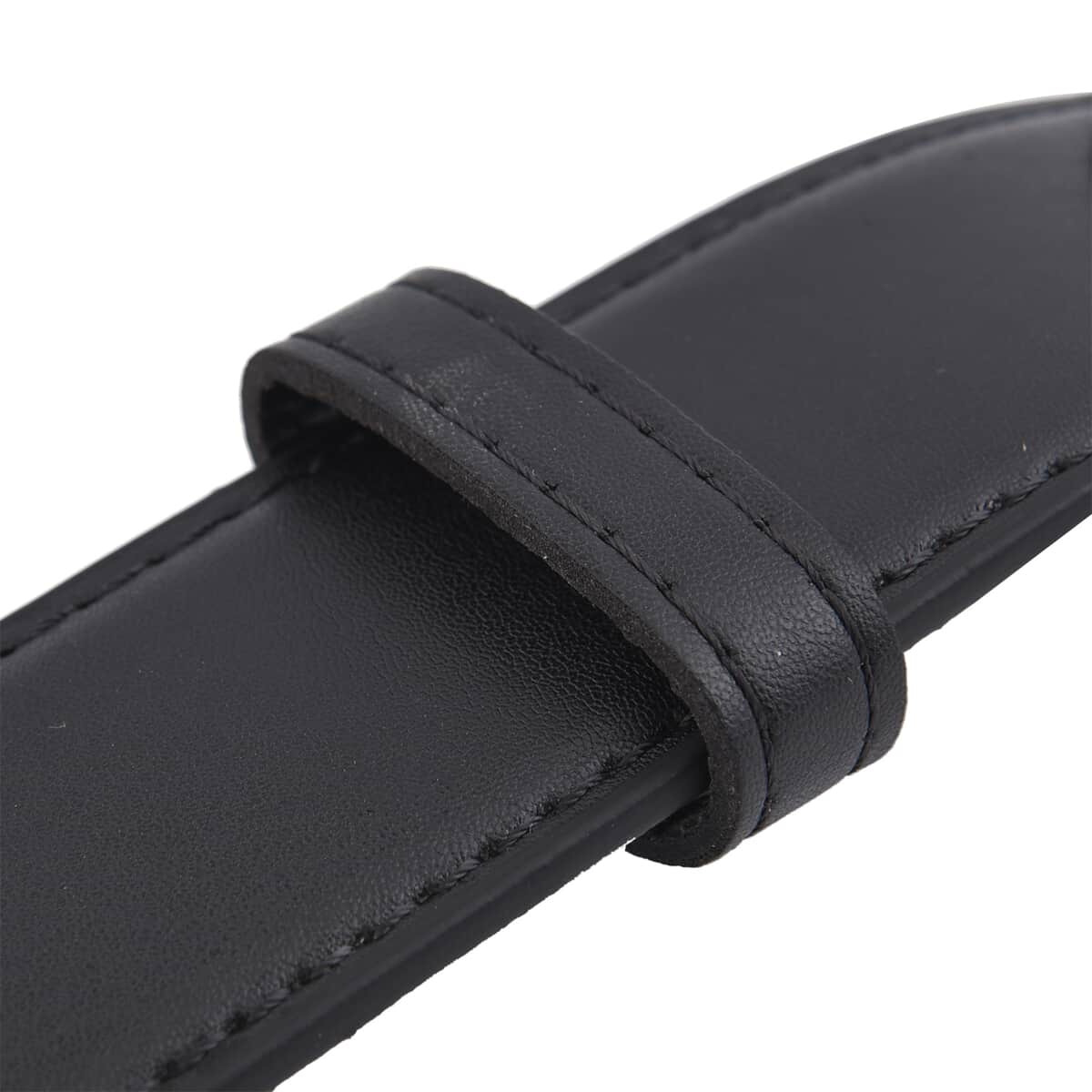 2-in-1 Black Wallet Faux Leather Belt with Hidden Zipper Pocket - L image number 3