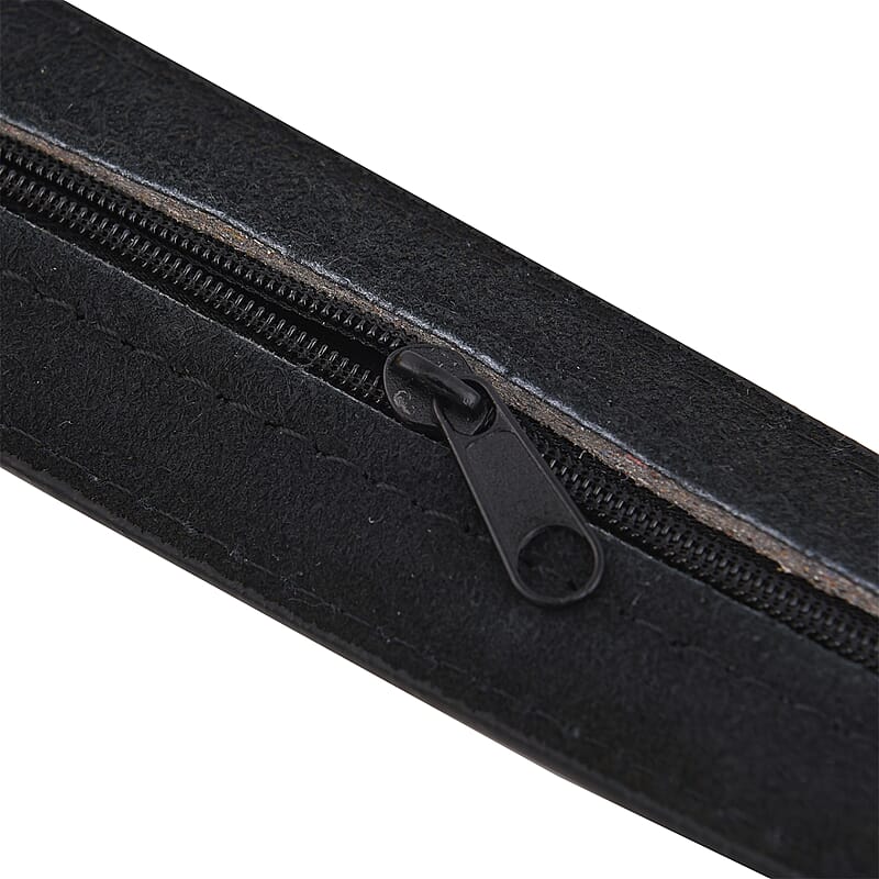 2-in-1 Black Wallet Faux Leather Belt with Hidden Zipper Pocket - L