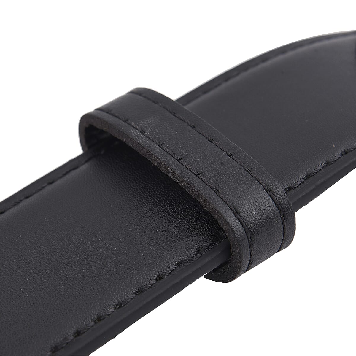 2-in-1 Black Wallet Faux Leather Belt with Hidden Zipper Pocket - M image number 3