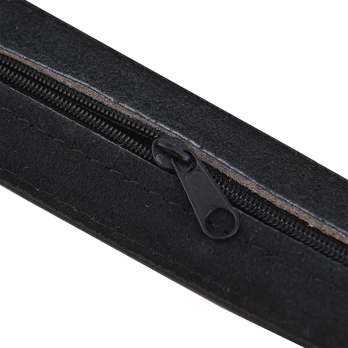 2-in-1 Black Wallet Faux Leather Belt with Hidden Zipper Pocket - M image number 4