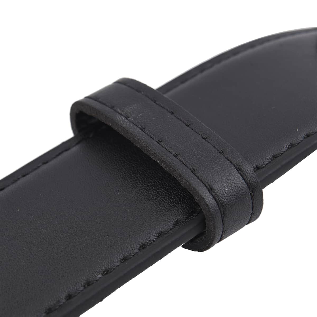 2-in-1 Black Wallet Faux Leather Belt with Hidden Zipper Pocket - S image number 3