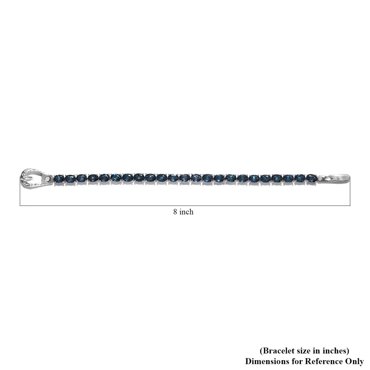 London Blue Topaz Tennis Bracelet in Platinum Over Sterling Silver (7.25 In) 13 Grams 19.00 ctw image number 4