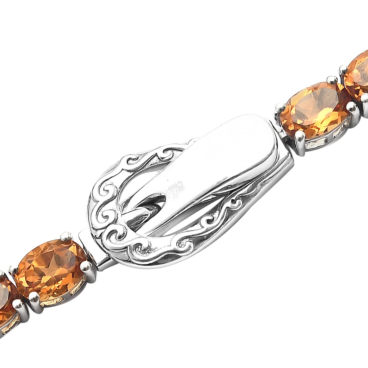 Santa Ana Madeira Citrine Tennis Necklace 18 Inches in Platinum Over Sterling Silver 25.15 Grams 48.75 ctw image number 4