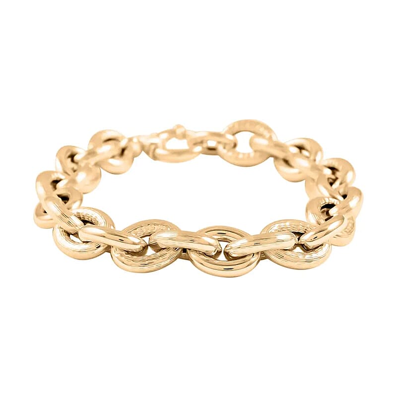 Ottoman Treasure 10K Yellow Gold Curb Bracelet, Oversized Curb Bracelet, Gold Bracelet, Gold Gift (7.50 In) 11.5 Grams