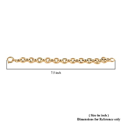 Ottoman Treasure 10K Yellow Gold Curb Bracelet, Oversized Curb Bracelet, Gold Bracelet, Gold Gift (7.50 In) 11.5 Grams