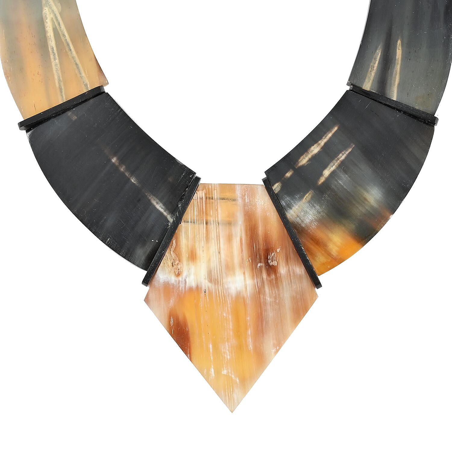 Natural Brown & Black Genuine Buffalo Horn Necklace (20-22 in)